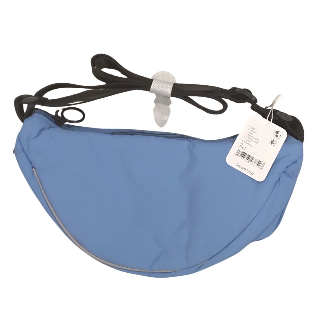 Free People FP Movement Sling Bag Blue Nylon Crossbody Crescent Waist Pack New